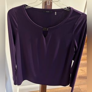 Tahari Women’s Long Sleeve Top‎ Purple NWT Size M